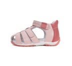 D.D.Step sandale fete piele 20-25 Baby Pink cu coral