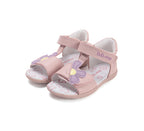 D.D.Step sandale fete piele 20-25 Baby Pink cu floare