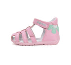 D.D.Step sandale fete piele 20-25 Daisy Pink cu floare