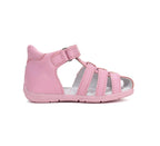 D.D.Step sandale fete piele 20-25 Daisy Pink cu floare