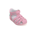 D.D.Step sandale fete piele 20-25 Daisy Pink cu floare