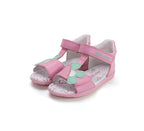 D.D.Step sandale fete piele 20-25 Daisy Pink cu floare