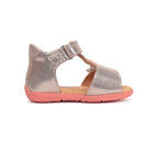 D.D.Step sandale fete piele 20-25 Gold cu floare