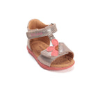 D.D.Step sandale fete piele 20-25 Gold cu floare