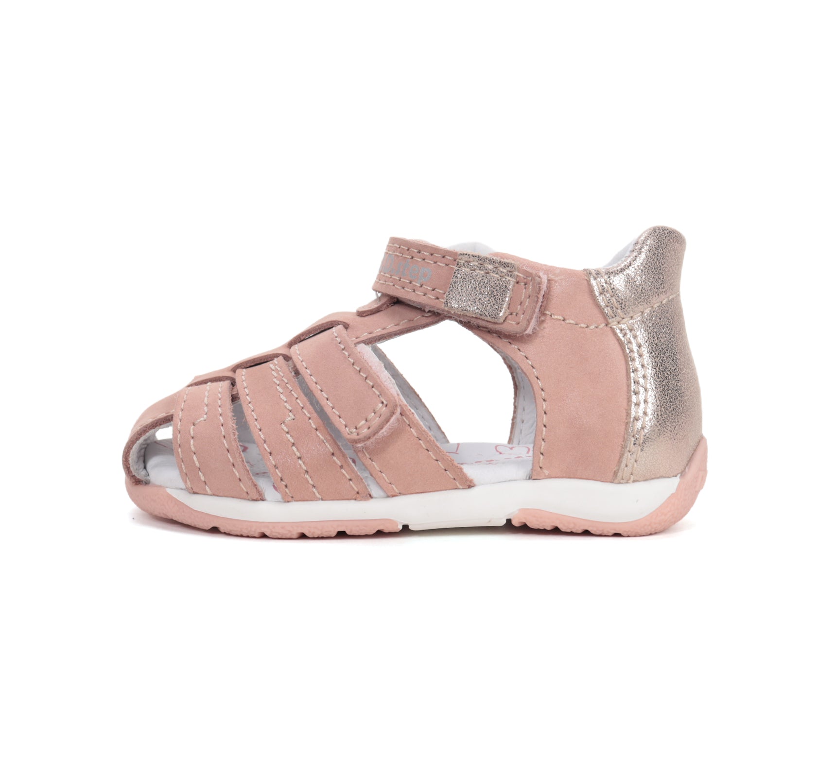 D.D.Step sandale fete piele 20-25 Rose Gold cu pudrat Imagine secundară a produsului