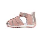 D.D.Step sandale fete piele 20-25 Rose Gold cu pudrat