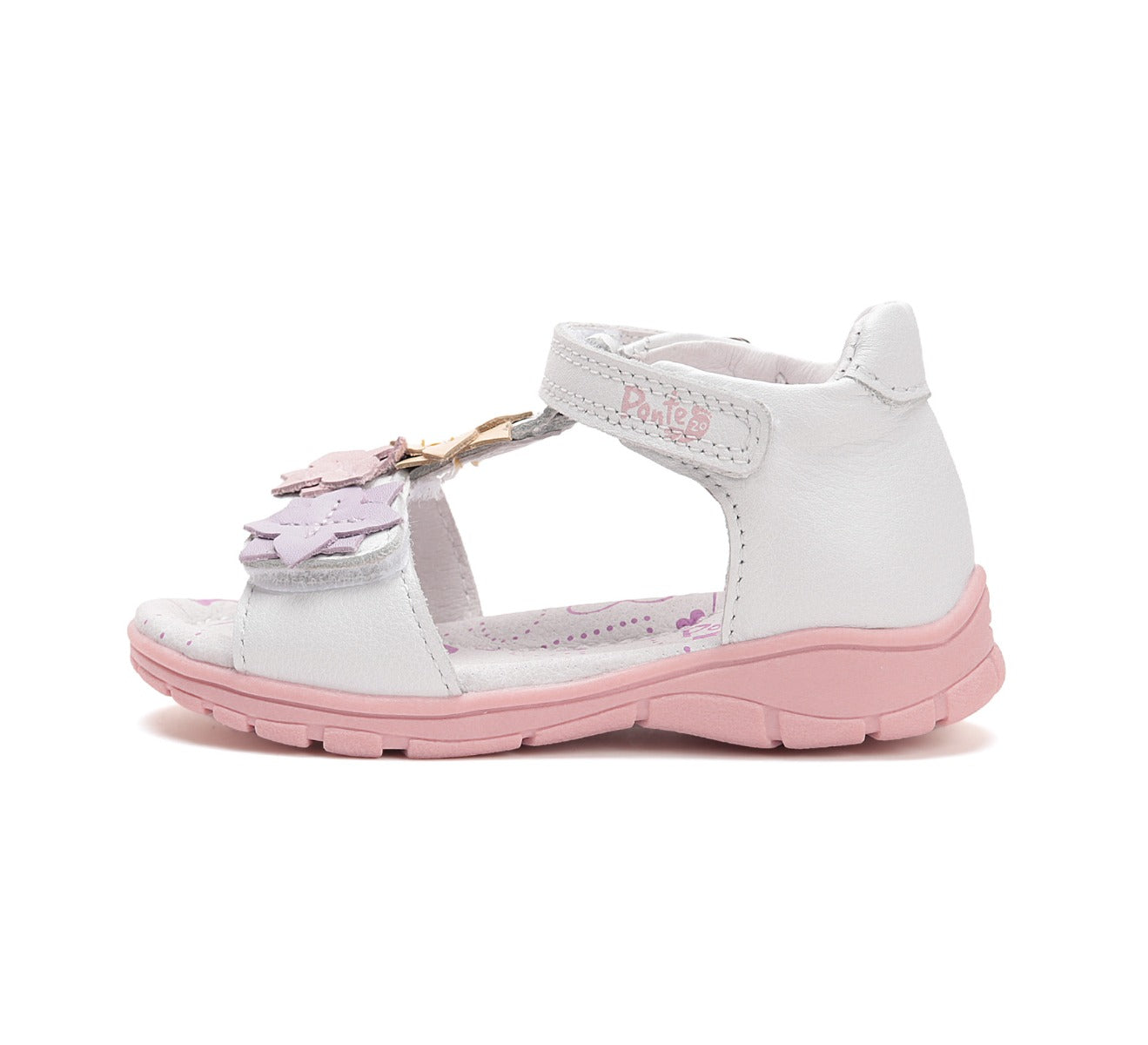 D.D.Step sandale fete Ponte20 supinati 28-33 White cu floricele Imagine secundară a produsului