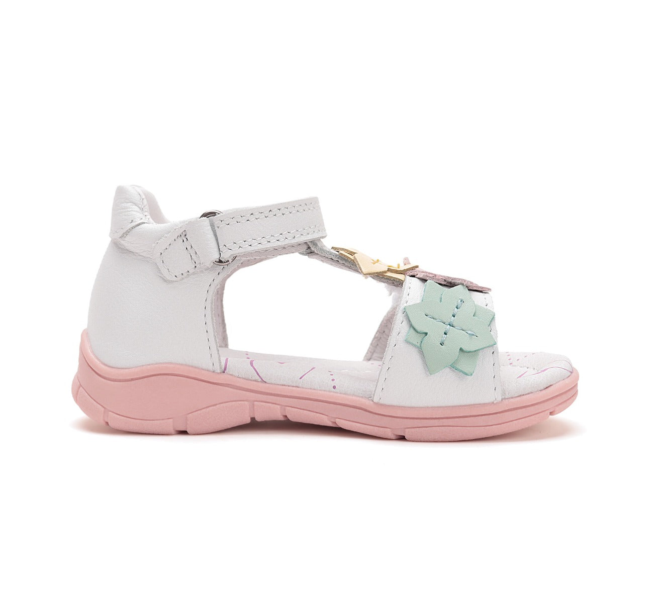 D.D.Step sandale fete Ponte20 supinati 22-27 White cu floricele