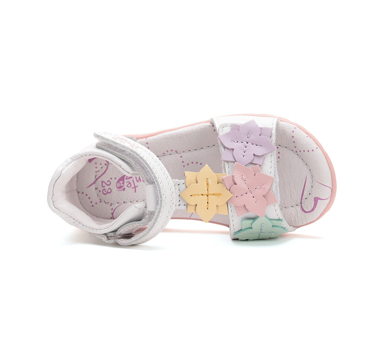 D.D.Step sandale fete Ponte20 supinati 22-27 White cu floricele