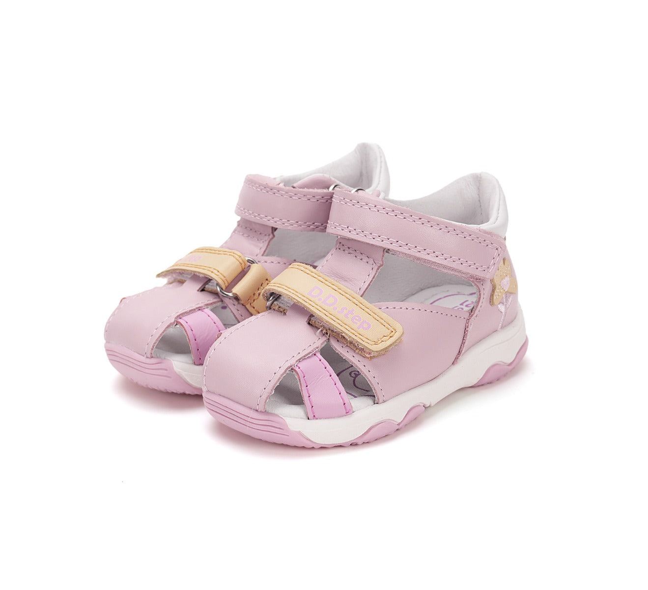 D.D.Step sandale fetite 20-25 Pink cu floare Imagine principală a produsului