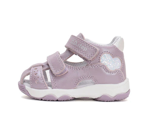 D.D.Step sandale fetite 26-31 Mauve cu inimoara
