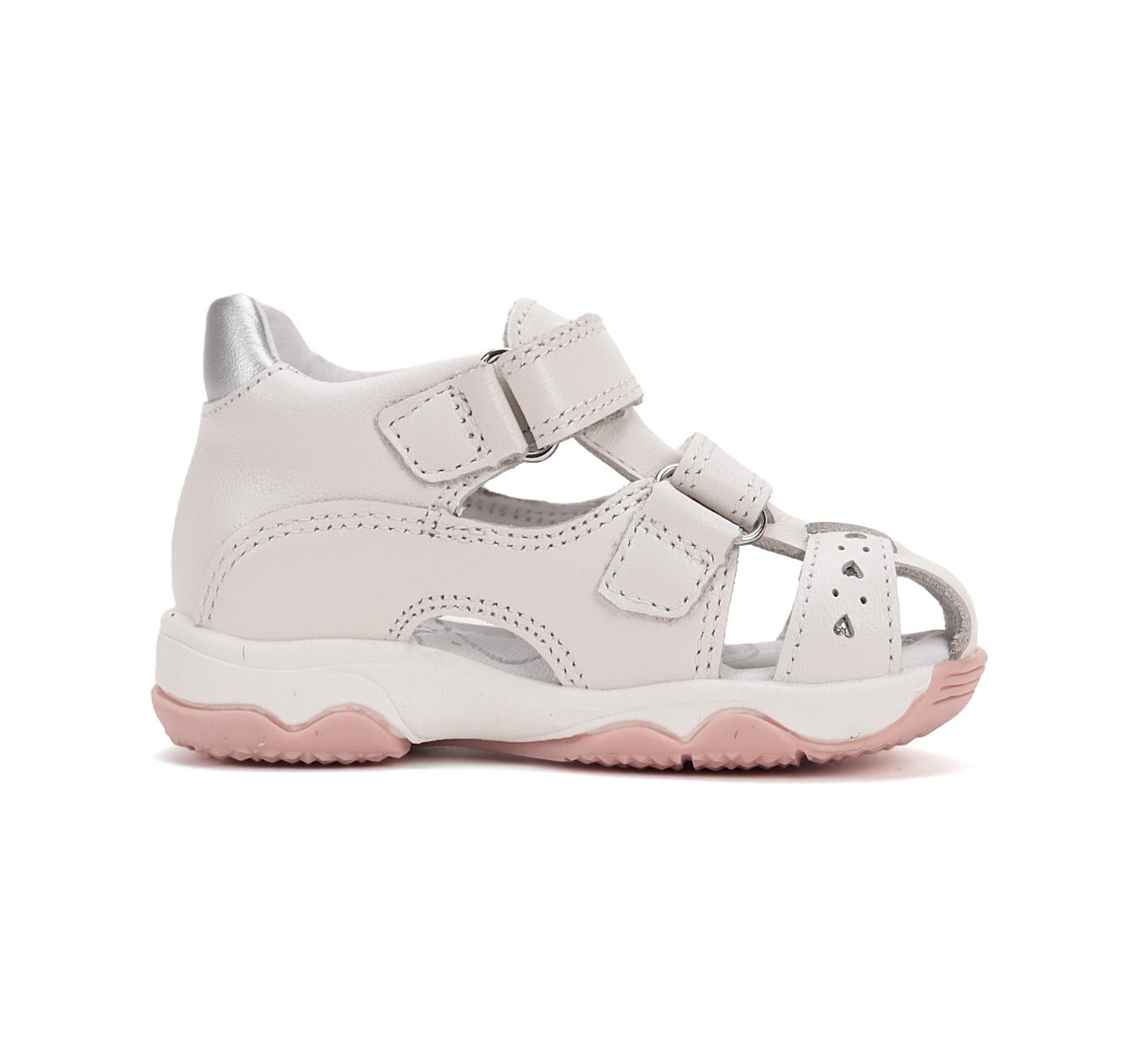 D.D.Step sandale fetite 26-31 White cu inimoara