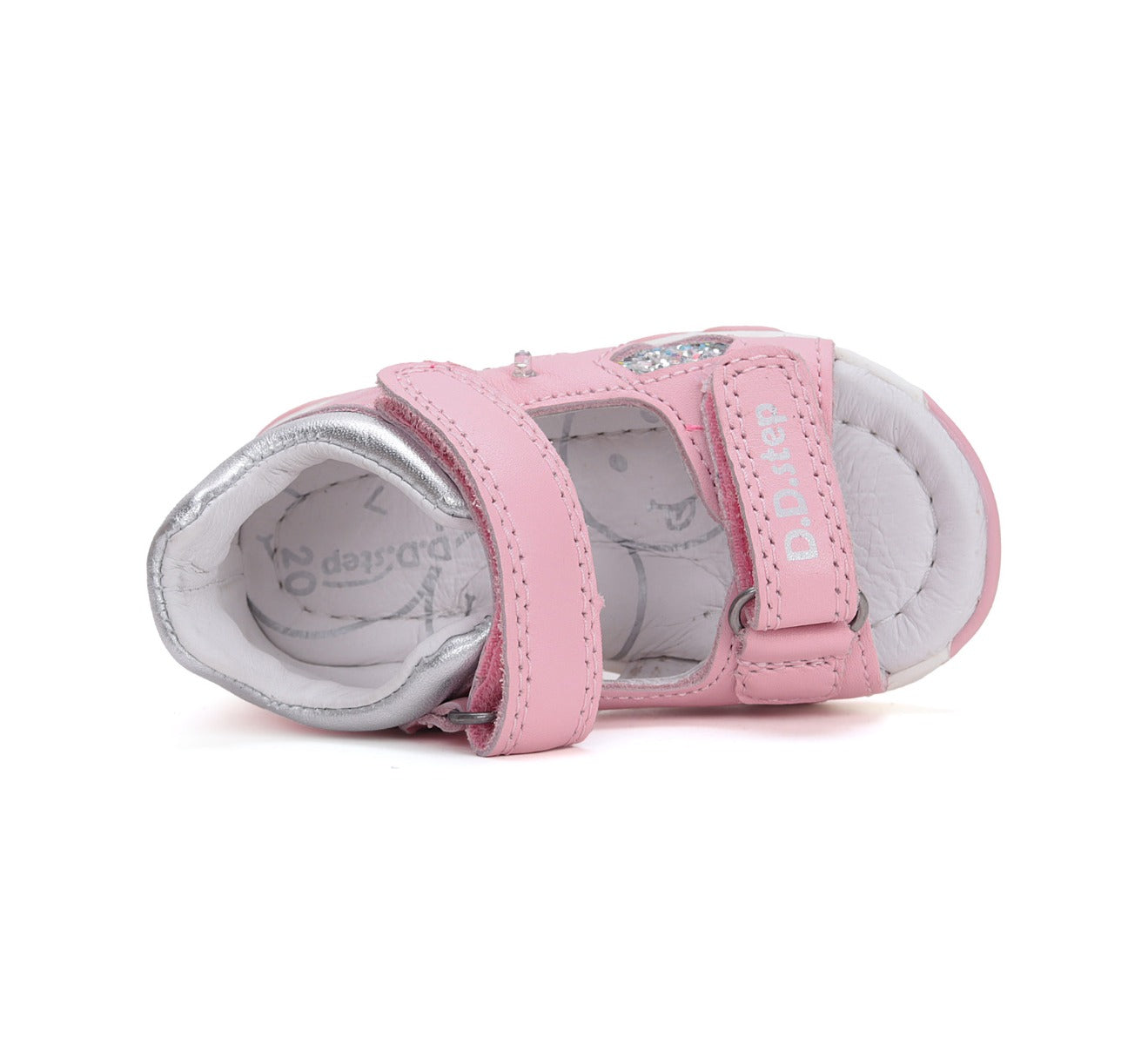 D.D.Step sandale fetite cu LED 20-25 Daisy Pink cu diamante
