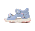 D.D.Step sandale fetite cu LED 26-31 Sky Blue cu fluturasi
