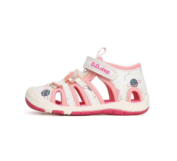 D.D.Step sandale fetite "Quick Dry" 26-31 White cu planete Imagine secundară a produsului