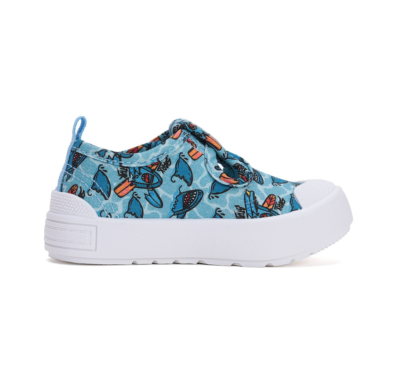 D.D.Step tenisi baieti decupati 26-31 Sky Blue cu rechin