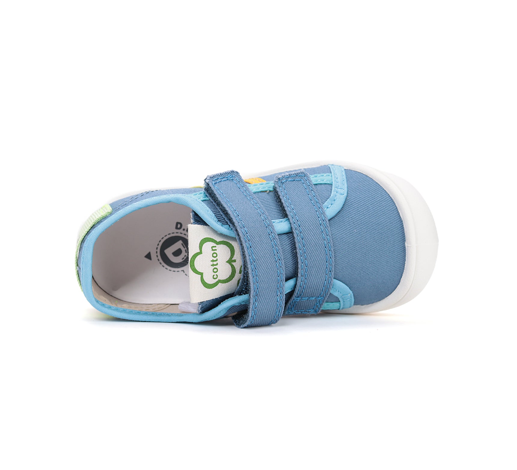 D.D.Step tenisi baieti din panza 28-33 Aero Blue cu dungi