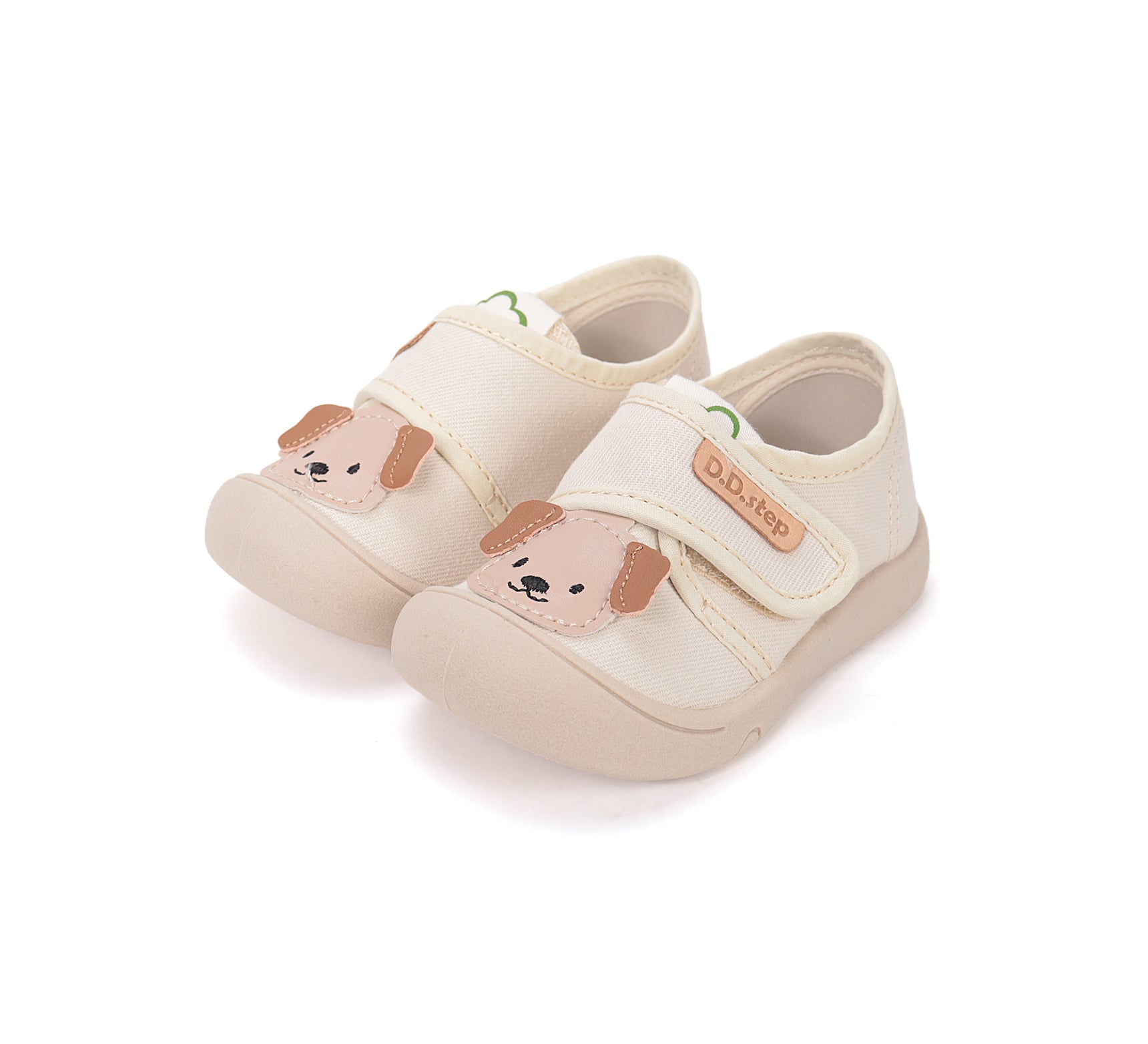 D.D.Step tenisi baieti din panza 22-27 Cream cu catel