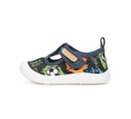 D.D.Step tenisi baieti decupati din panza 22-33 Royal Blue cu graffiti