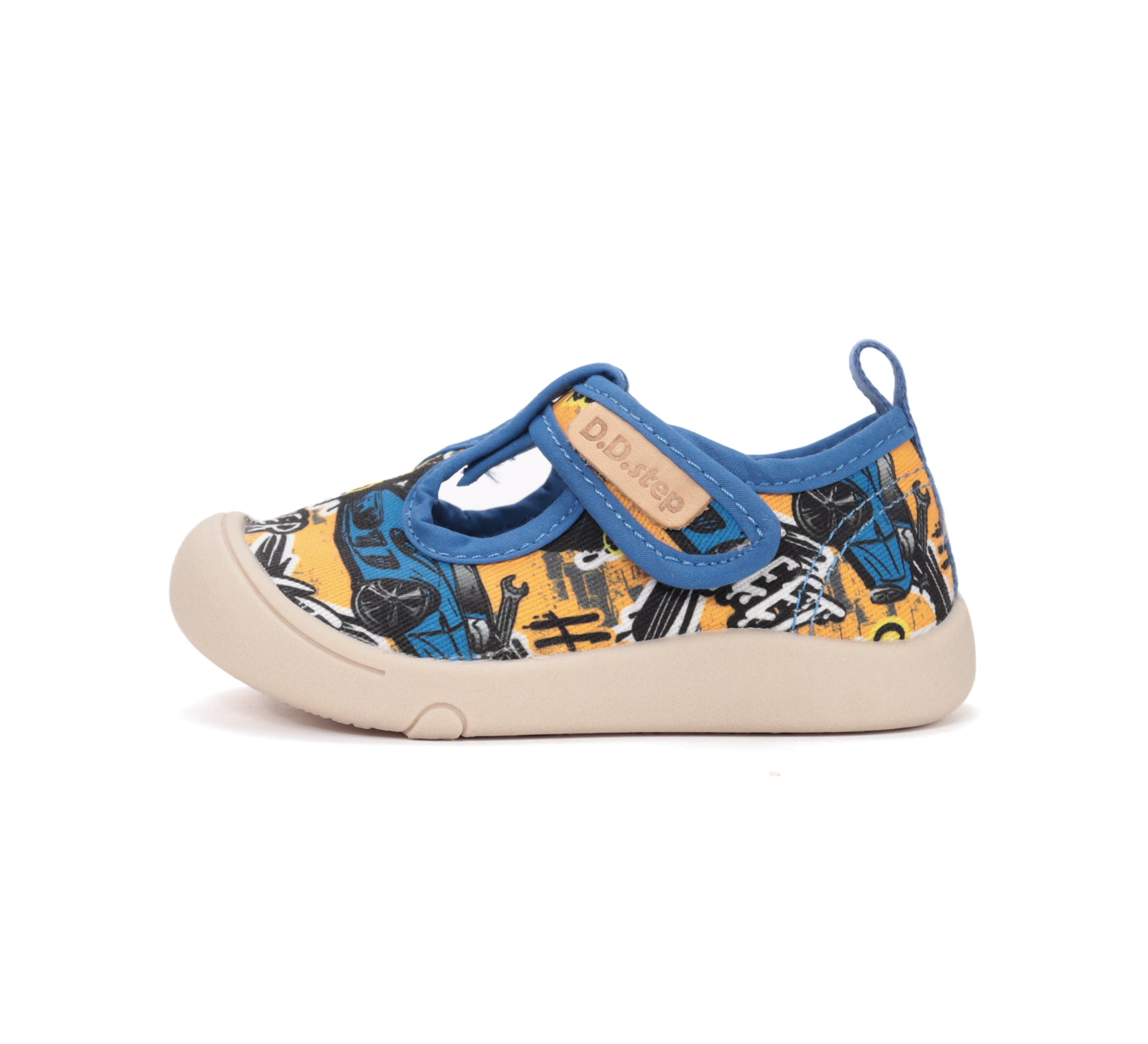 D.D.Step tenisi baieti decupati din panza 22-33 Aero Blue Never