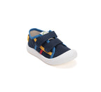 D.D.Step tenisi baieti din panza 22-27 Royal Blue cu dungi
