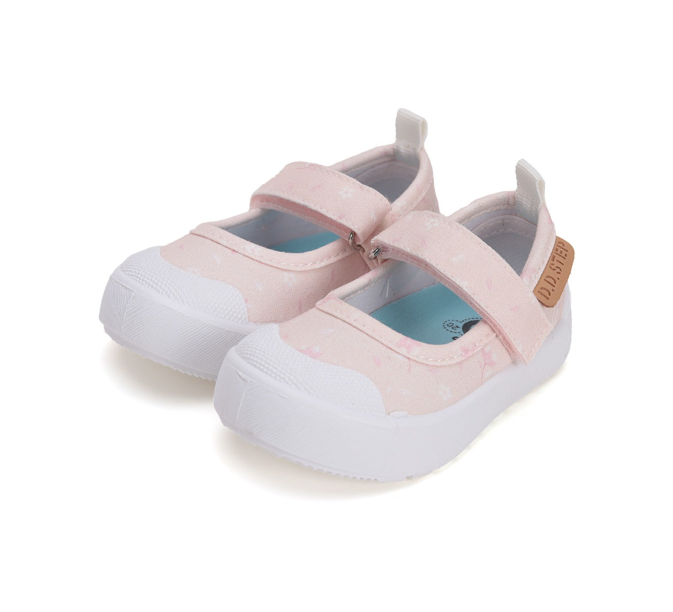 D.D.Step tenisi fete decupati 26-31 Baby Pink cu floricele
