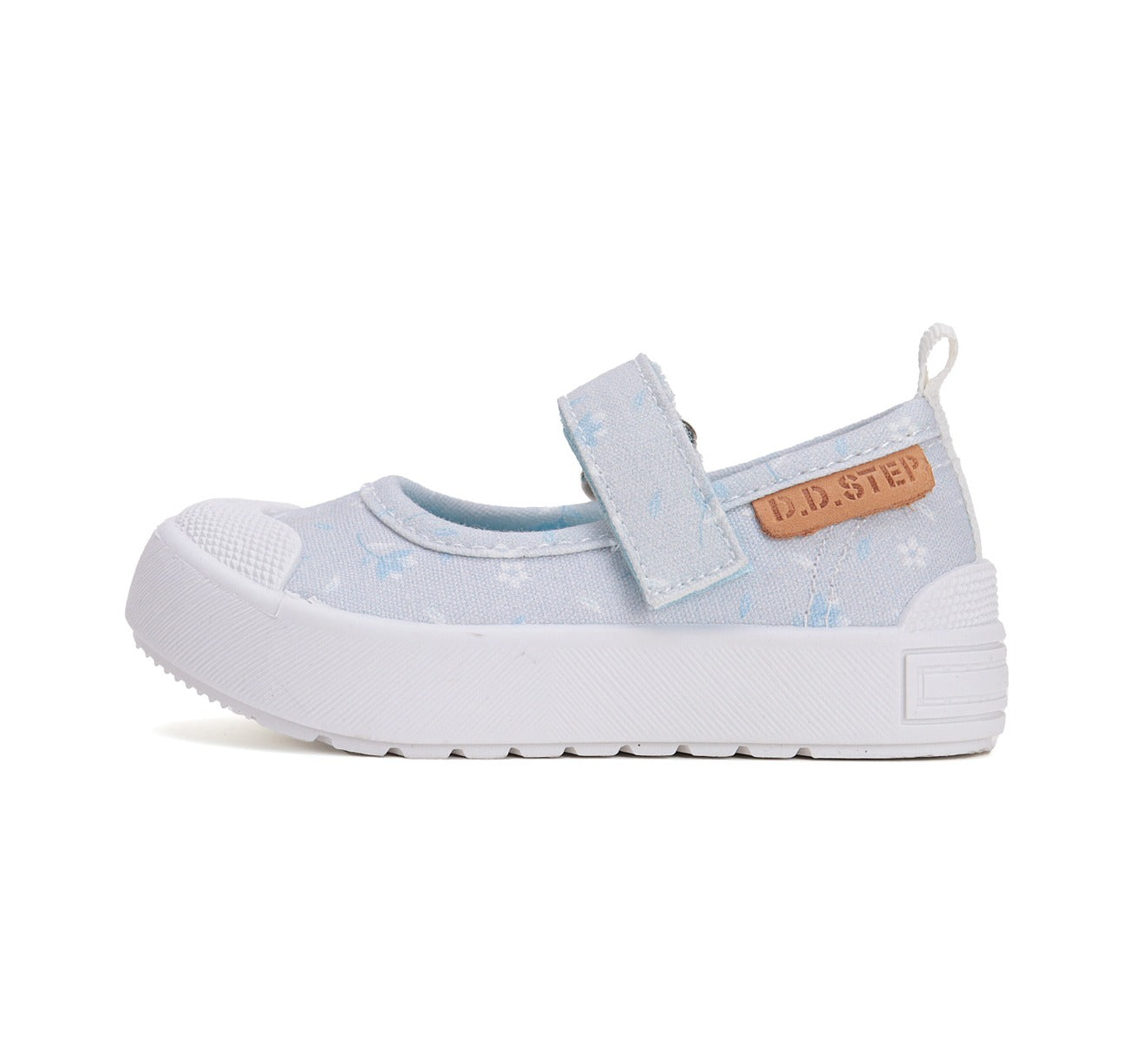 D.D.Step tenisi fete decupati 20-25 Sky Blue cu floricele
