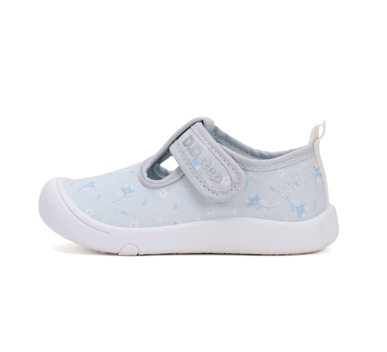 D.D.Step tenisi fete decupati 22-27 Sky Blue cu floricele