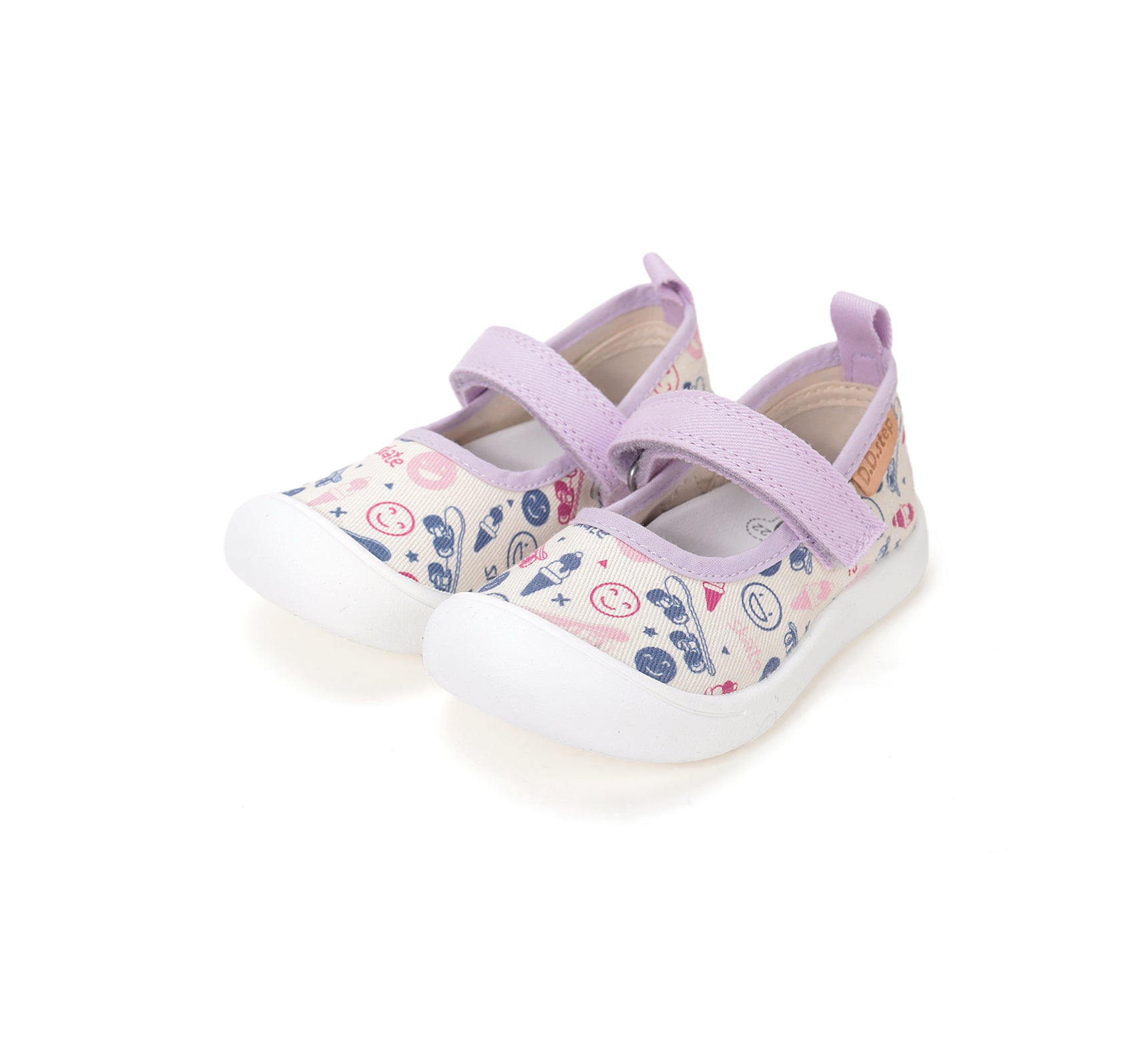 D.D.Step tenisi fete decupati din panza 22-27 Cream Skate
