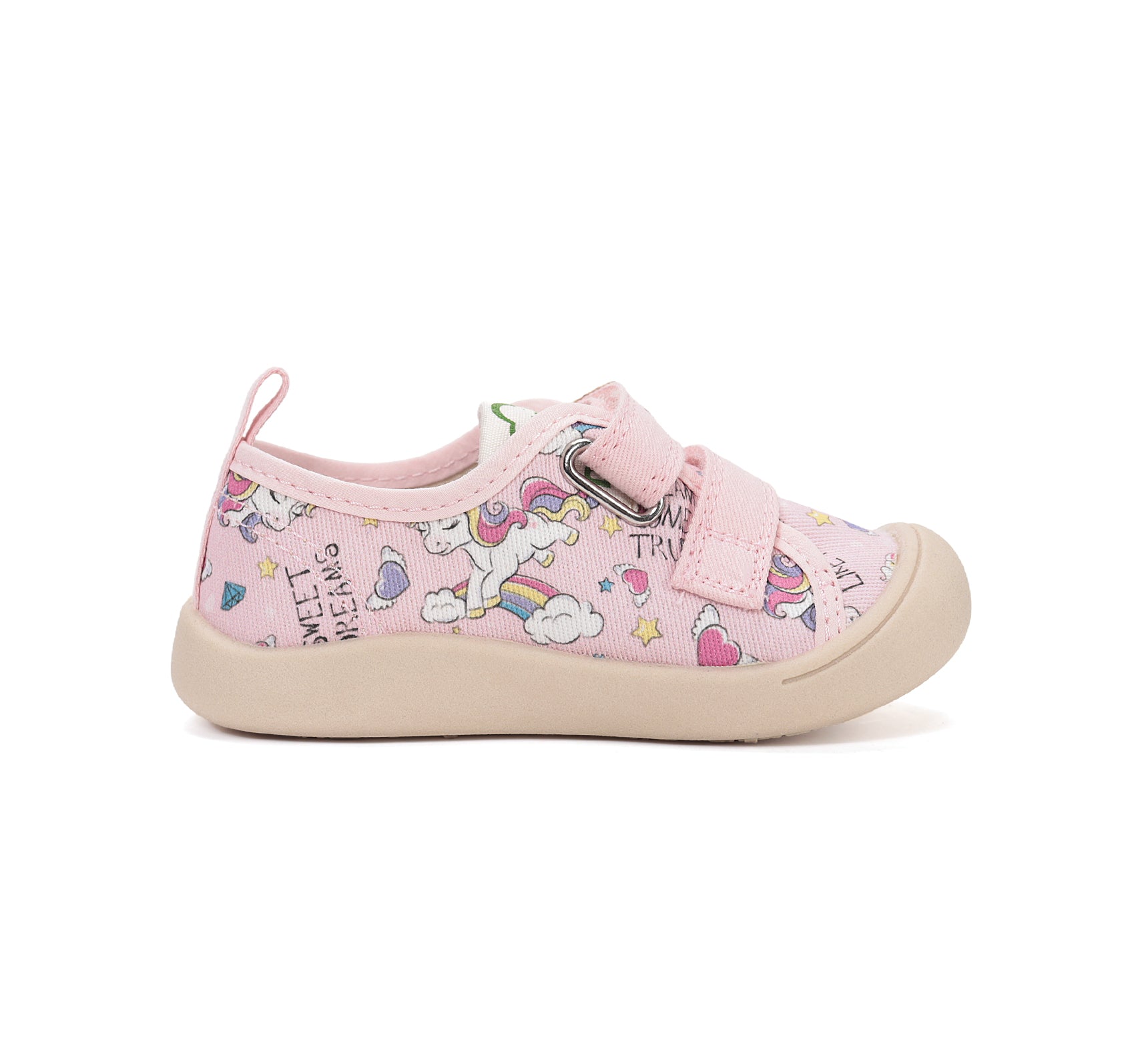 D.D.Step tenisi fete din panza 22-27 Baby Pink Unicorn