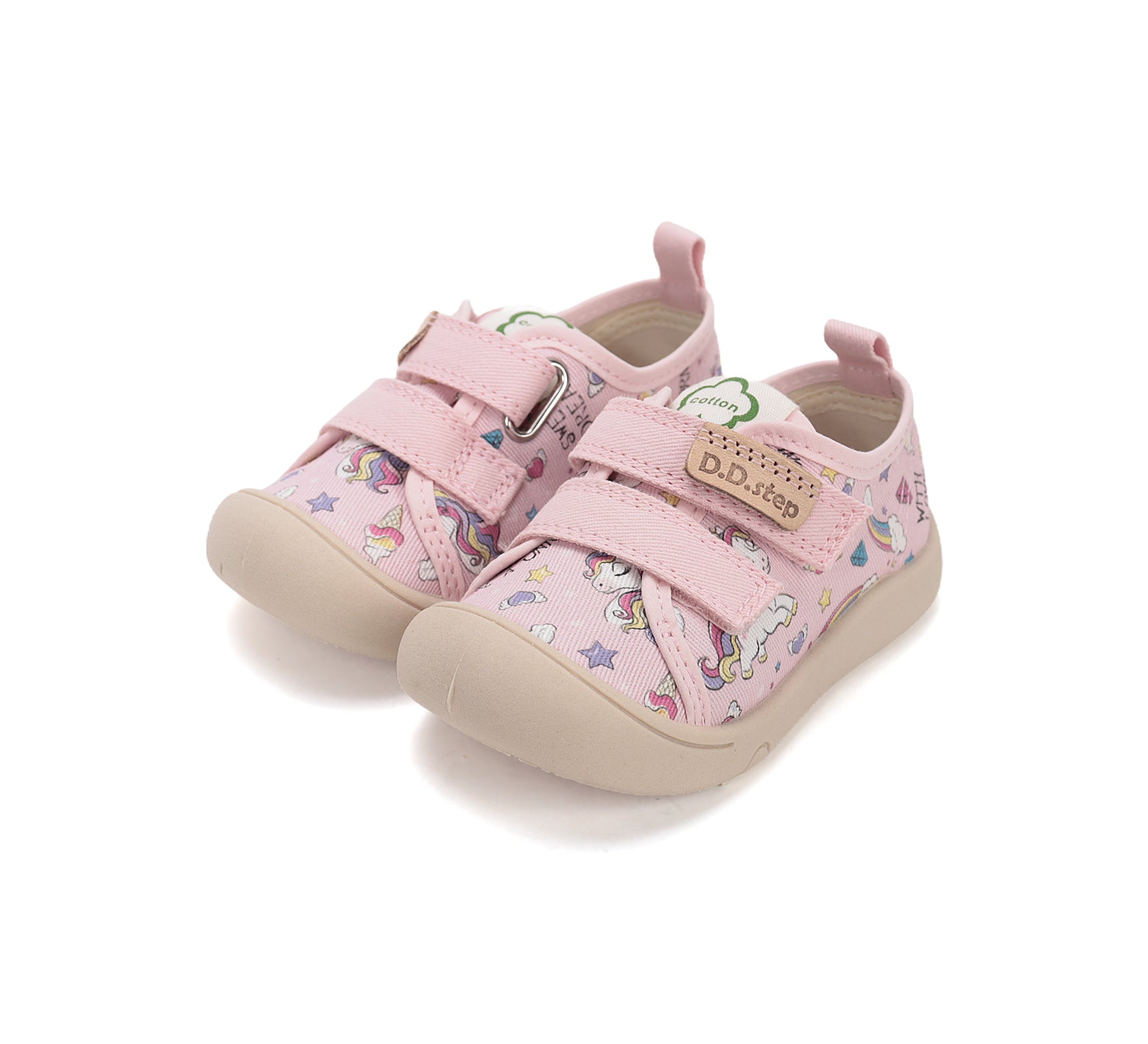 D.D.Step tenisi fete din panza 22-27 Baby Pink Unicorn Imagine principală a produsului