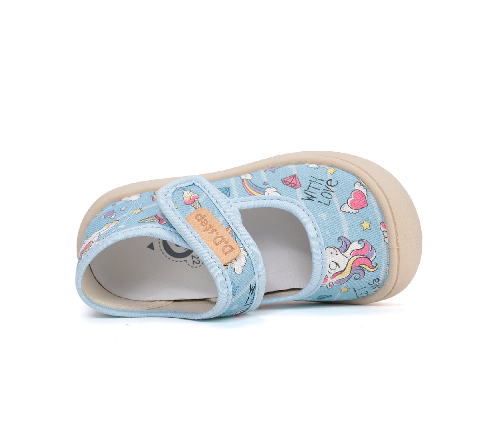 D.D.Step tenisi fete decupati din panza 22-33 Oceanic Unicorn