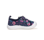 D.D.Step tenisi fete din panza 22-27 Royal Blue cu desene roz