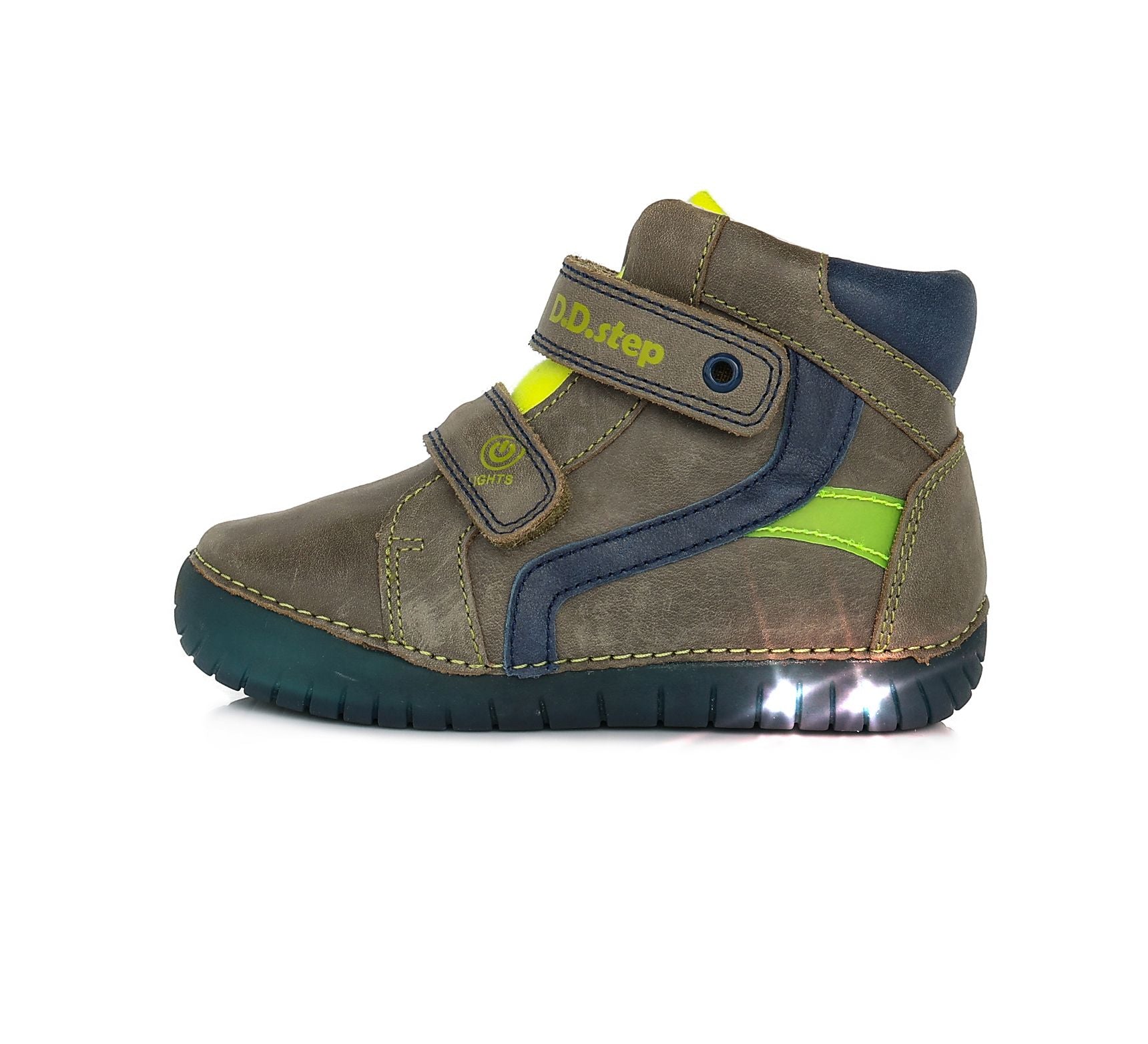 D.D.Step ghete baieti cu LED Water-Repellent , Emerald 01