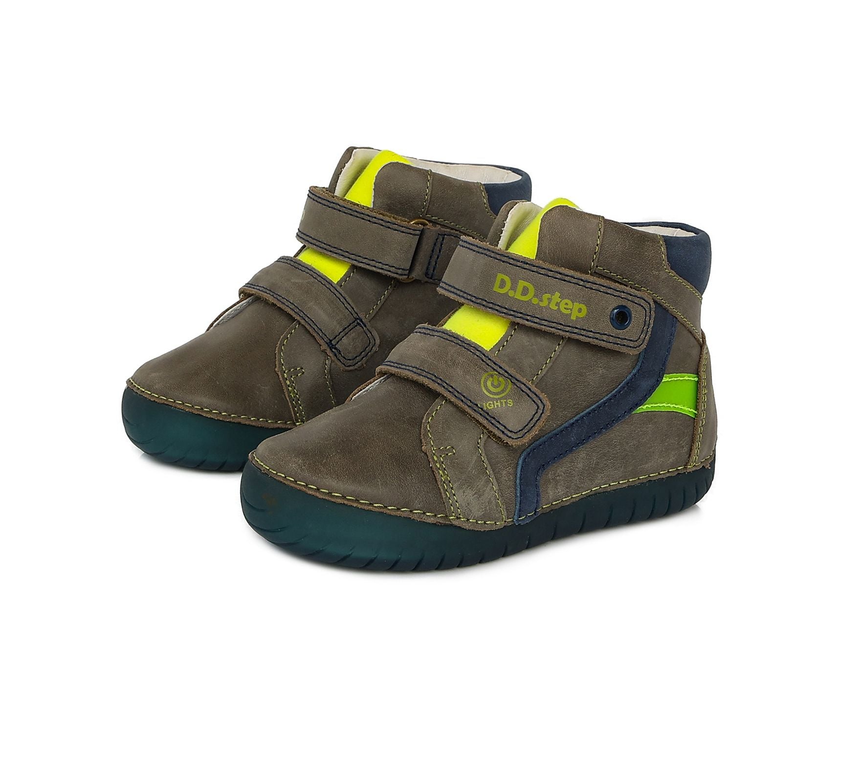 D.D.Step ghete baieti cu LED Water-Repellent  Emerald  05