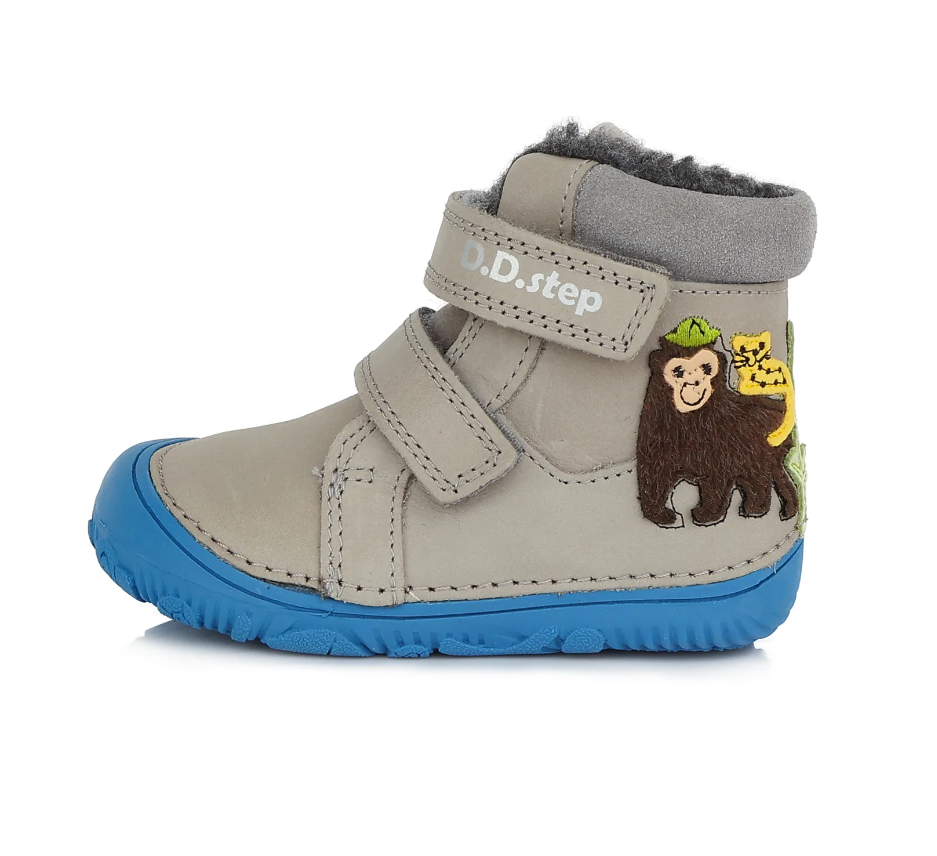 D.D.Step ghete baieti imblanite Barefoot 20-25, Maimuta Grey