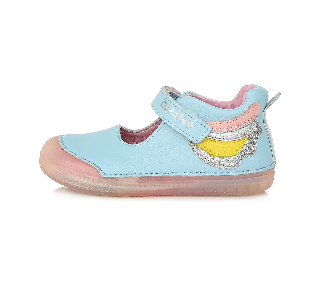 D.D.Step pantofi fete decupati Primii Pasi 20-25, Sky Blue 01 Imagine principală a produsului