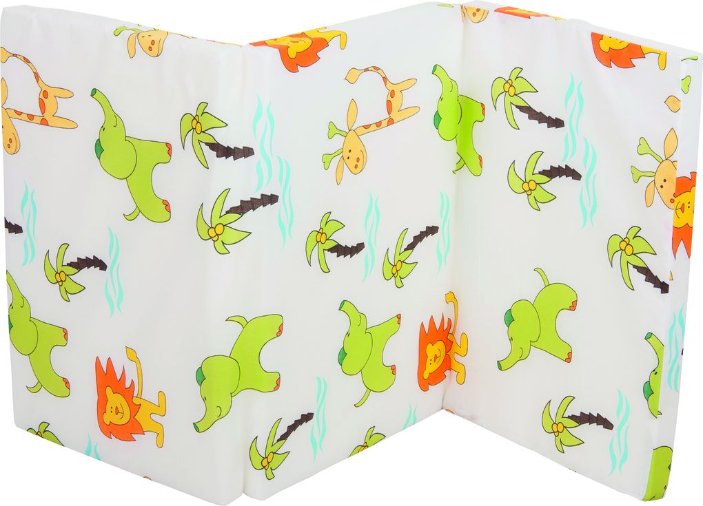Fillikid Saltea pentru patut pliabil 120x60x4 cm Campus White Jungle Imagine principală a produsului
