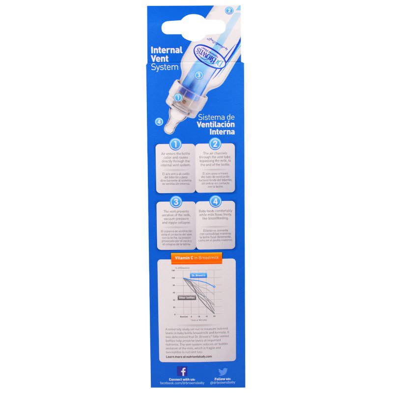 Dr.Brown's Natural Flow® biberon Standard de 120 ml cu tetina nivel 1