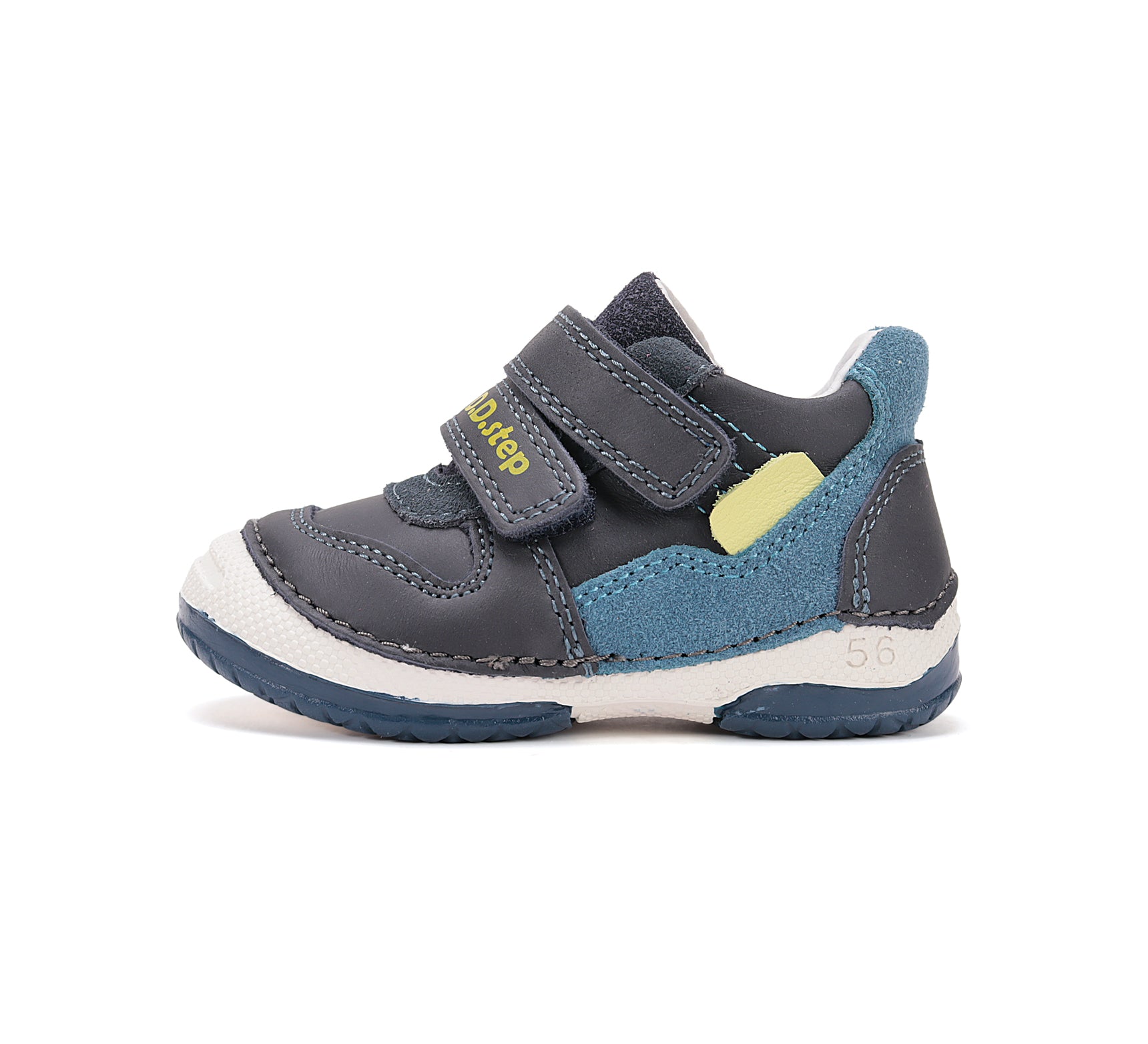 D.D.Step pantofi baieti piele 19-24 Royal blue cu insertii