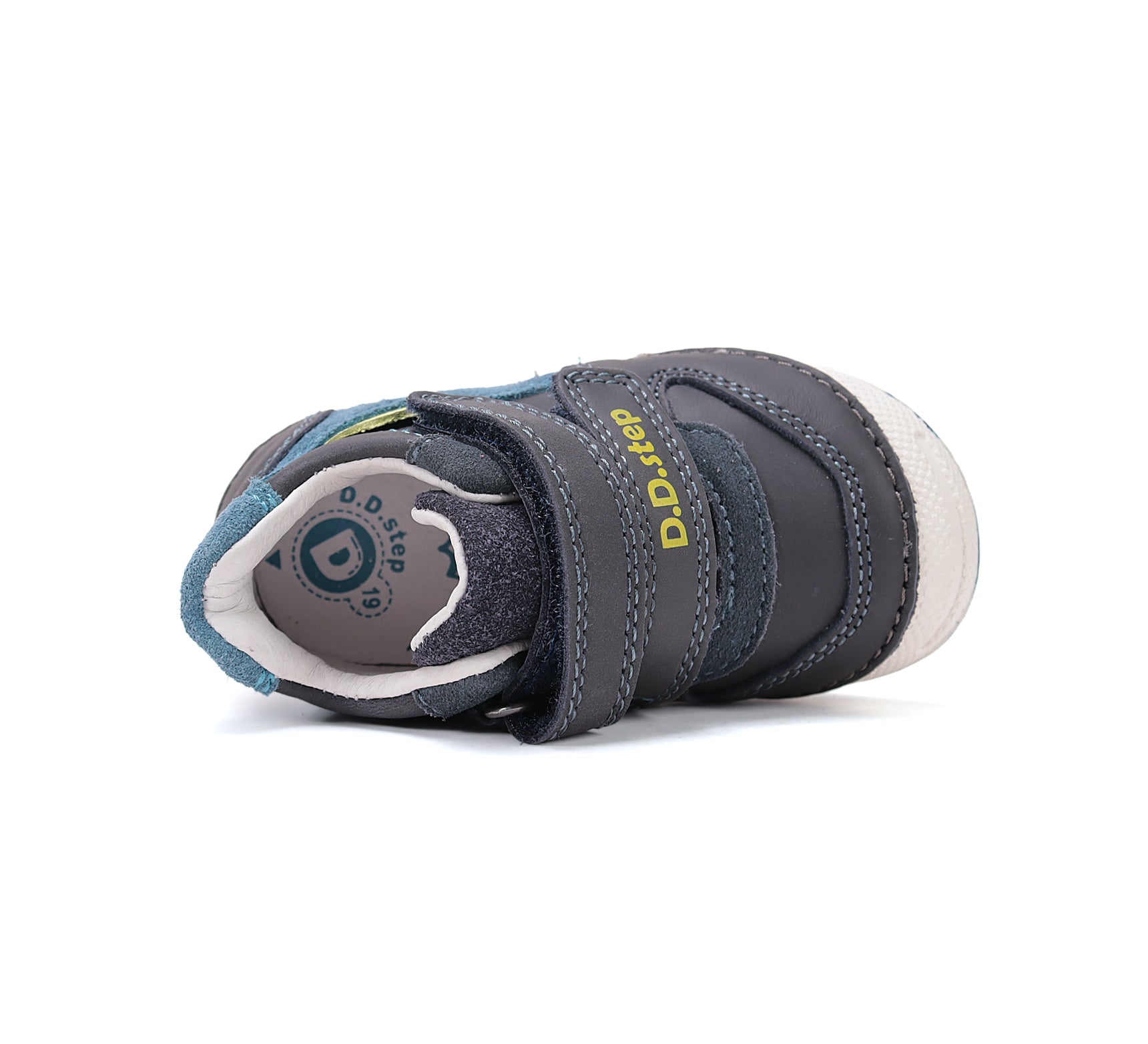 D.D.Step pantofi baieti piele 19-24 Royal blue cu insertii