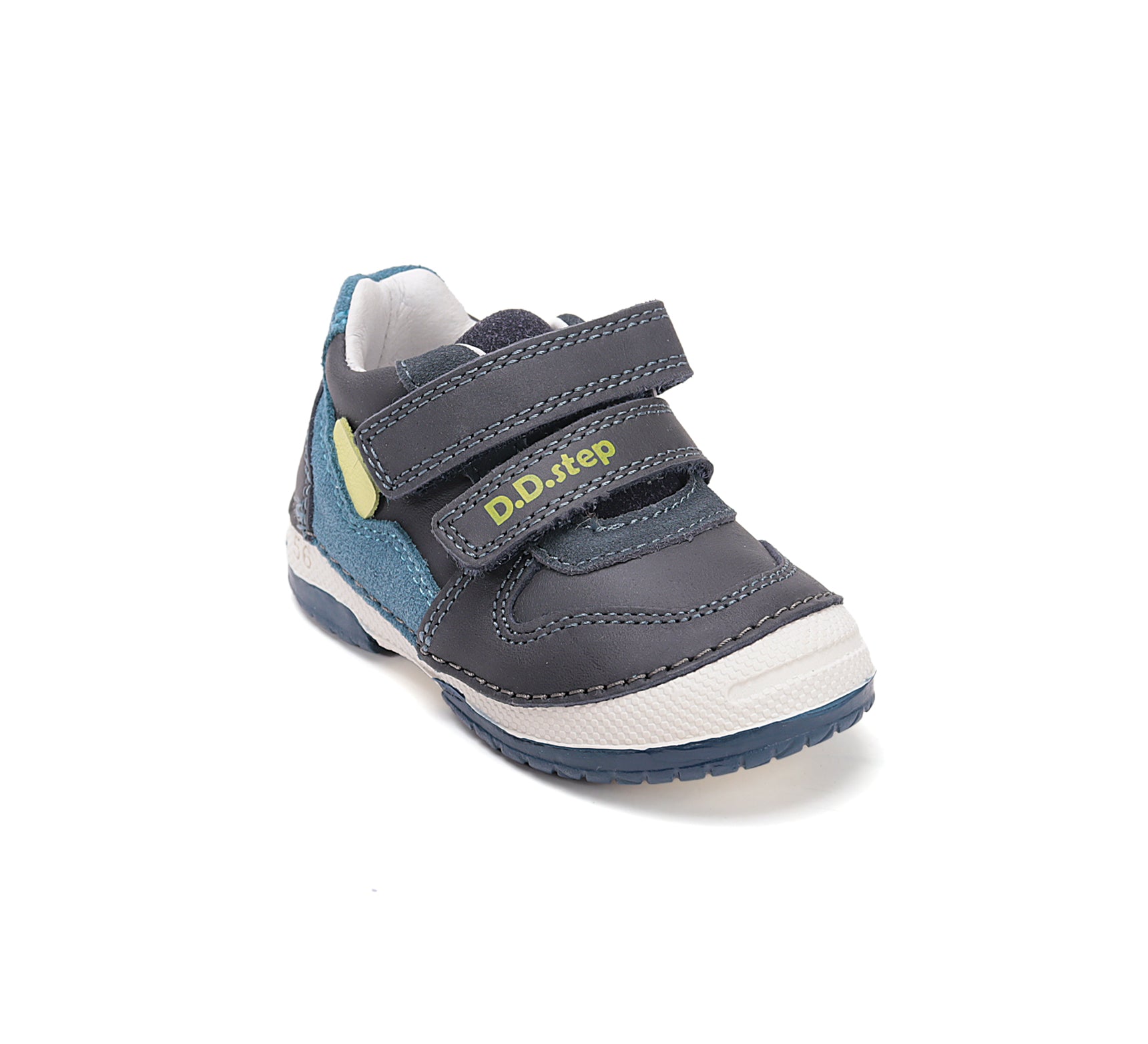 D.D.Step pantofi baieti piele 19-24 Royal blue cu insertii
