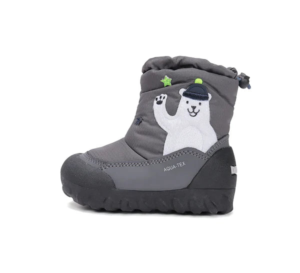 D.D.Step cizme baieti Aqua-Tex imblanite 22-27 Grey cu urs polar