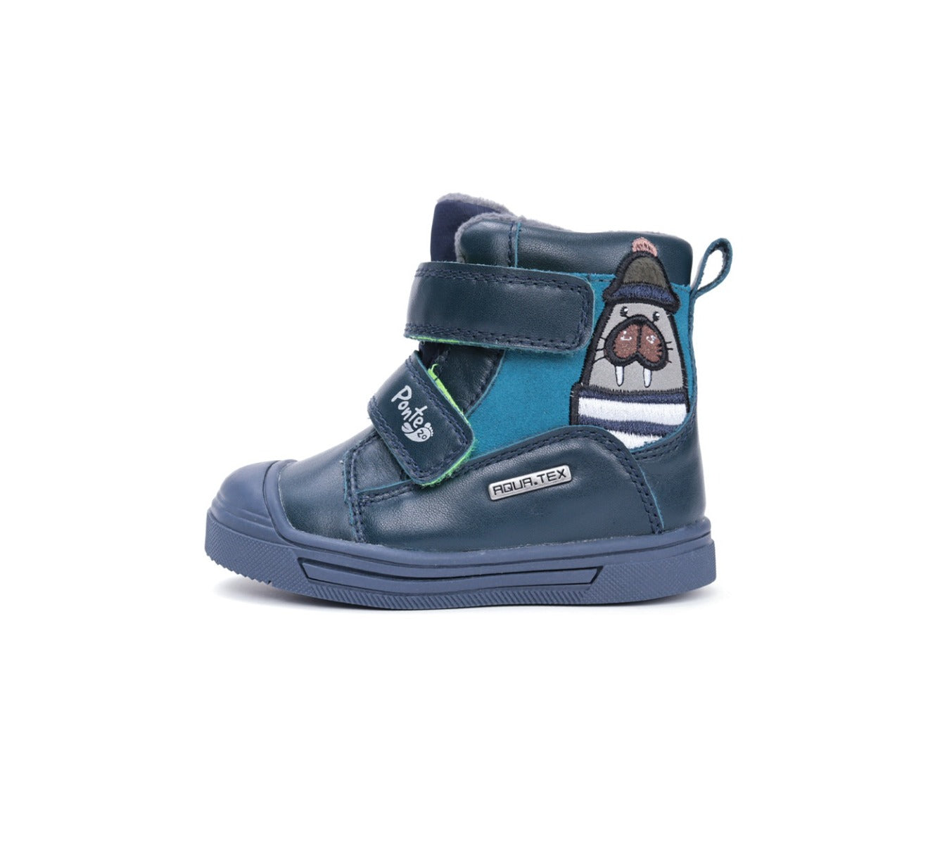 D.D.Step ghete baieti AQUA-TEX captusite Ponte20 supinati 22-27 Royal Blue cu foca