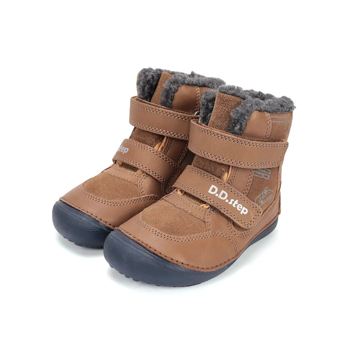 D.D.Step ghete baieti Barefoot captusite cu talpa fluorescenta 25-30 Chocolate cu unelte Imagine principală a produsului