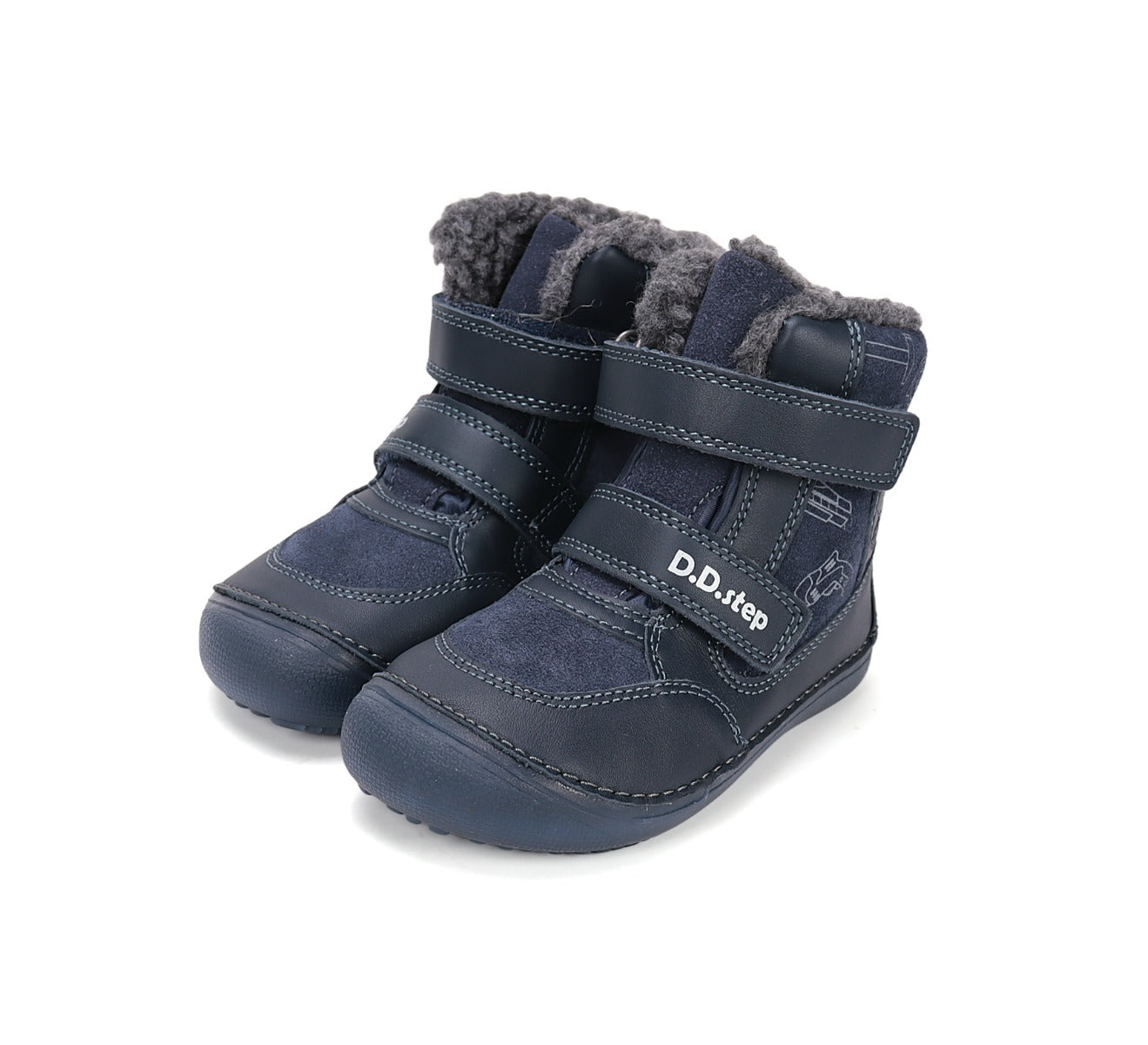D.D.Step ghete baieti Barefoot captusite cu talpa fluorescenta 25-30 Royal Blue cu unelte Imagine principală a produsului