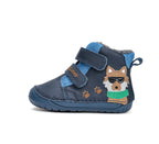 D.D.Step ghete baieti Barefoot imblanite 20-25 Royal Blue cu catel