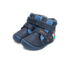 D.D.Step ghete baieti Barefoot imblanite 20-25 Royal Blue cu catel
