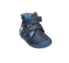 D.D.Step ghete baieti Barefoot imblanite 20-25 Royal Blue cu catel