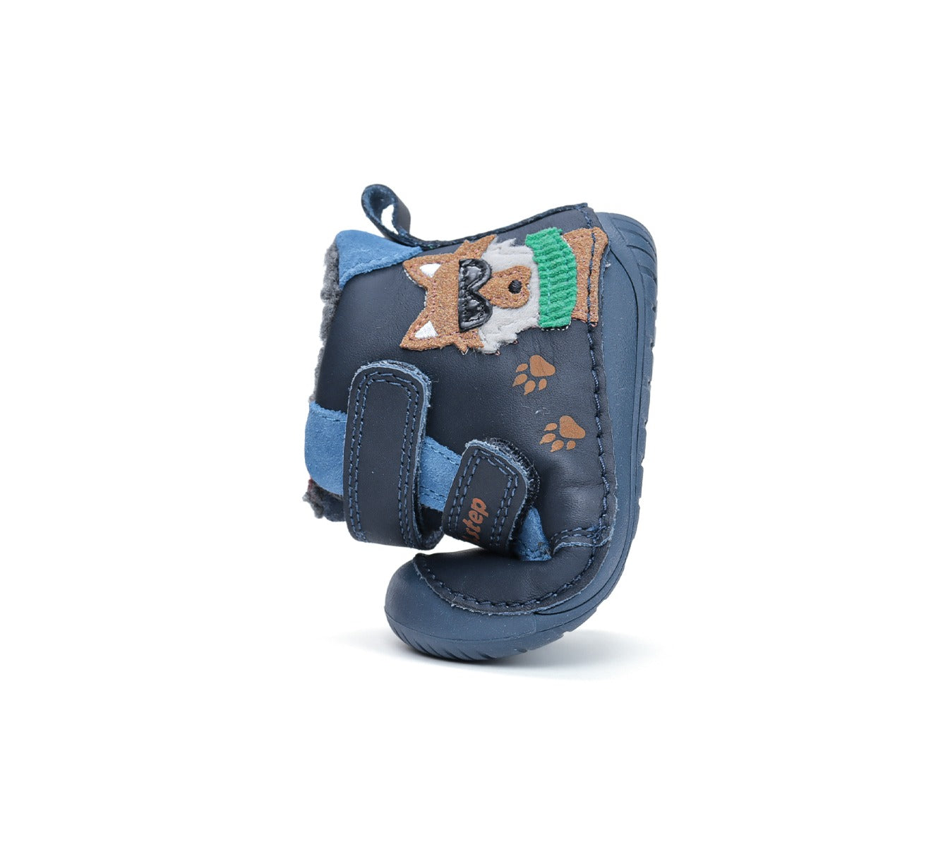 D.D.Step ghete baieti Barefoot imblanite 20-25 Royal Blue cu catel